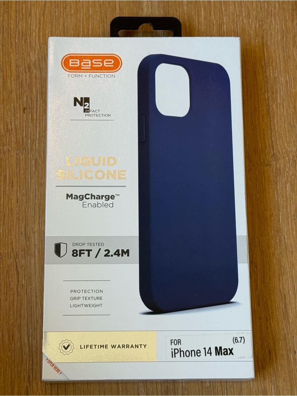 New Base Liquid Silicone MagCharge Enabled Case for iPhone 14 Max - Navy Blue